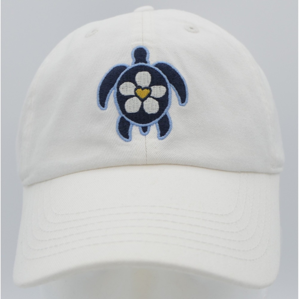 Life Is Good Heart Daisy Turtle Chill Cap Hat White One Size Adjustable Cotton‎